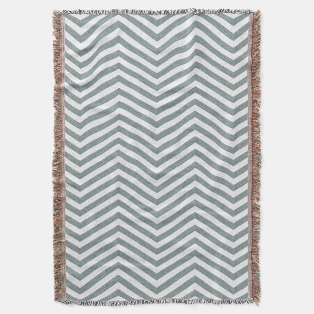MonoZag Snuggle Ocean Grey Throw Blanket (Front Vertical)