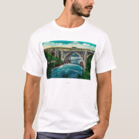 Monroe Street Bridge and Falls on Spokane River
