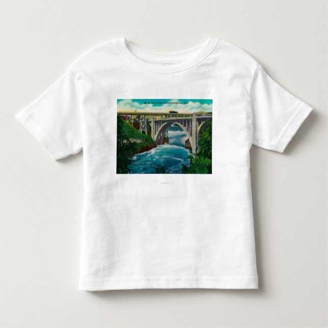 Monroe Street Bridge and Falls on Spokane River Toddler T-Shirt (Front)