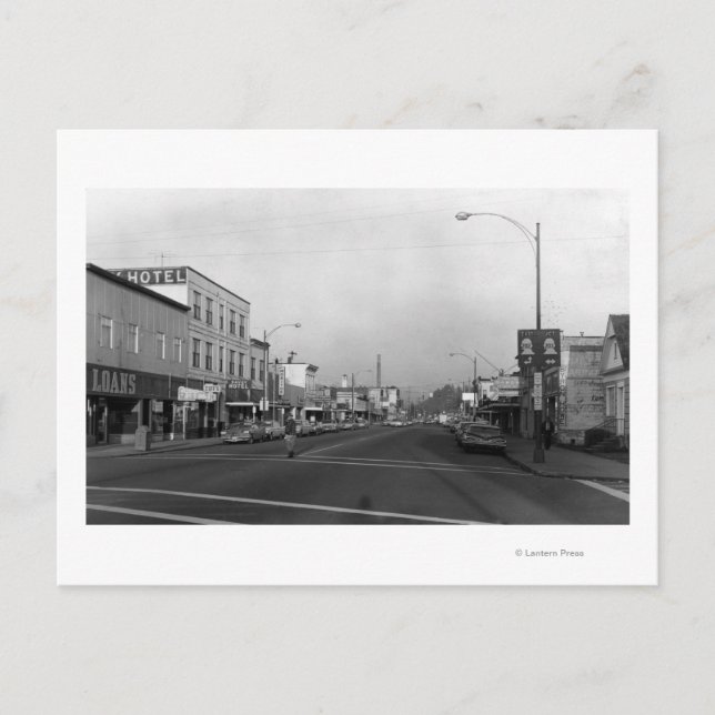 Monroe, WA - Downtown Street Scene Postcard (Front)