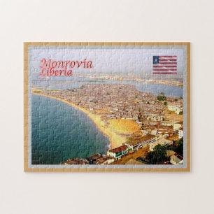 Monrovia - Liberia - Aerial View - Jigsaw Puzzle