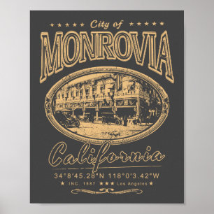 MONROVIA LOS ANGELES CALIFORNIA - MYRTLE AVENUE POSTER