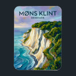 Møns Klint Denmark Magnet<br><div class="desc">Møns Klint is a dramatic stretch of chalk cliffs on the Danish island of Møn. Rising up to 128 metres above the Baltic Sea, these stunning white cliffs, formed millions of years ago, offer a breathtaking natural spectacle. The white chalk is interspersed with layers of dark flint and lush green...</div>