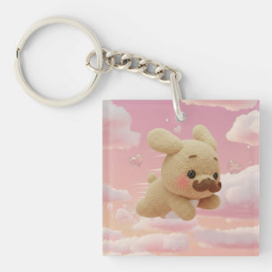 Monsieur Dog: Personalized Japanese Yumekawa Kanji Key Ring