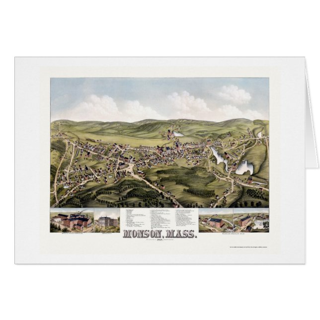 Monson, MA Panoramic Map - 1879 (Front Horizontal)