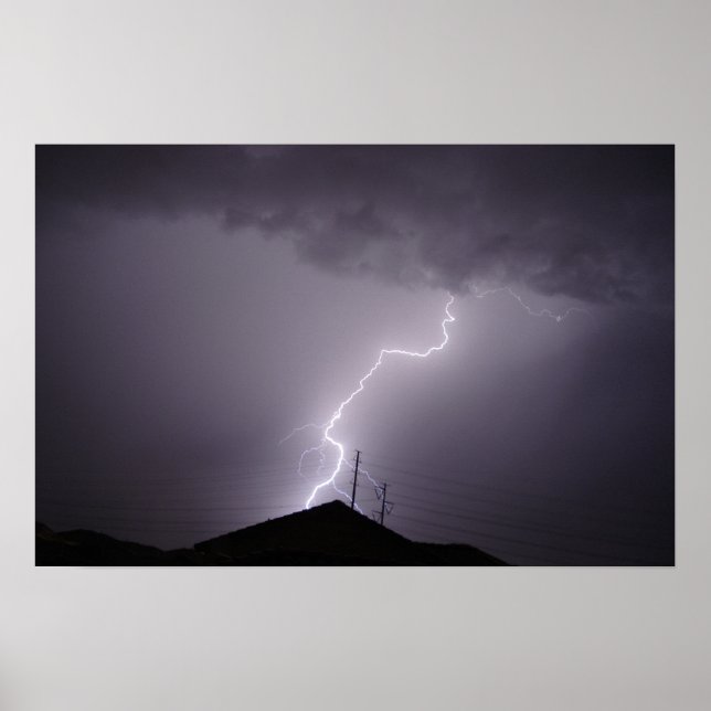 Monsoon Lightning Bolt, Arizona Poster (Front)