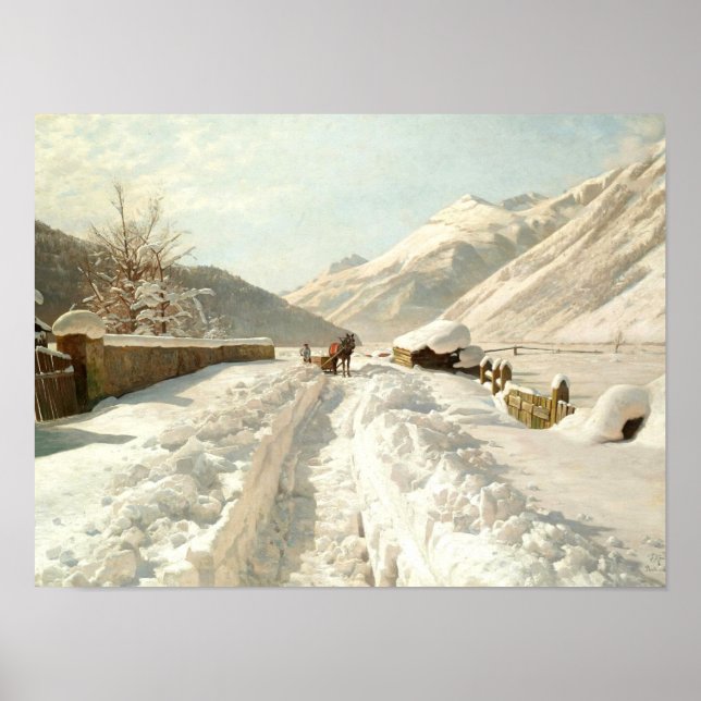 Monsted - Winter in Ponte-Campovasto, Switzerland Poster (Front)