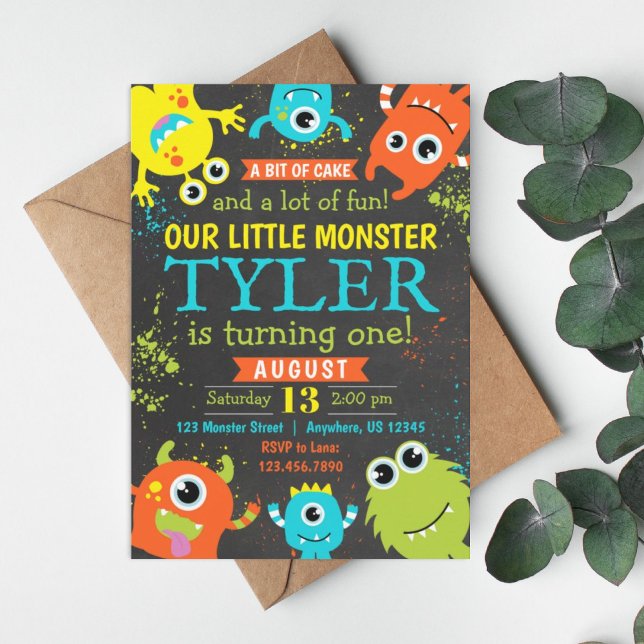 Monster 1st Birthday Party Invitation (Creator Uploaded)