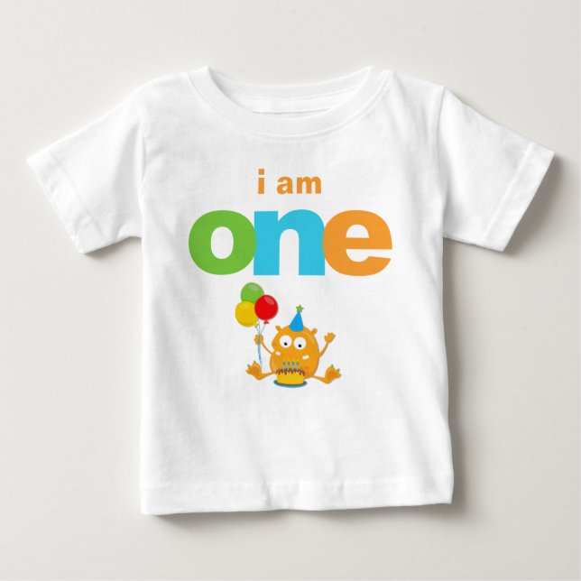Monster 1st Birthday T-shirt Toddler Baby Kid (Front)