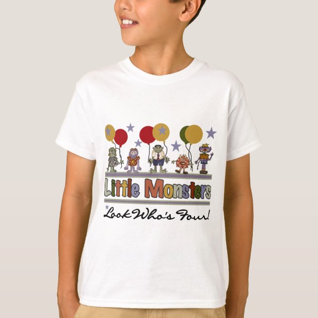 Monster 4th Birthday Tshirts and Gifts (Front)