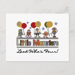 Monster 4th Birthday Tshirts and Gifts Postcard