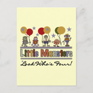 Monster 4th Birthday Tshirts and Gifts Postcard