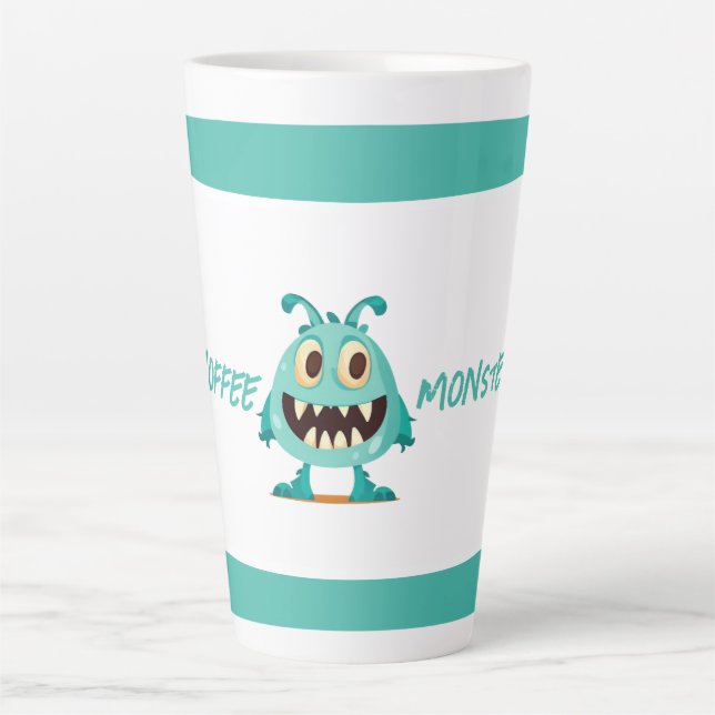 Monster/Alien/Cartoon/Blue Latte Mug (Front)