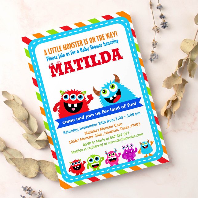 Monster Bash Baby Shower Party Invitation (Creator Uploaded)