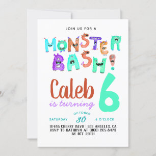 Monster Bash Birthday Invitation