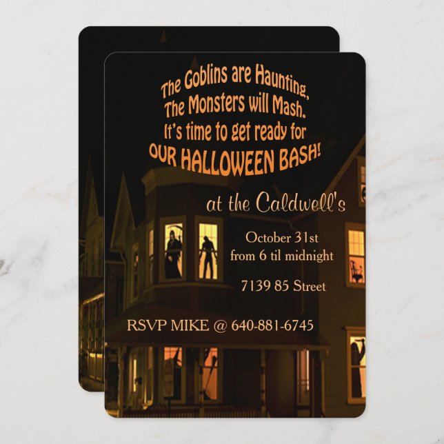 Monster Bash Halloween Party Invitation (Front/Back)