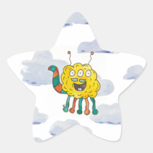 Monster Bash in the Clouds Birthday Favour Sticker
