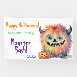 Monster Bash Personalised Halloween Party Banner