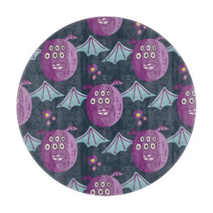 Monster Bats: Cute Cartoon Vintage Cutting Board