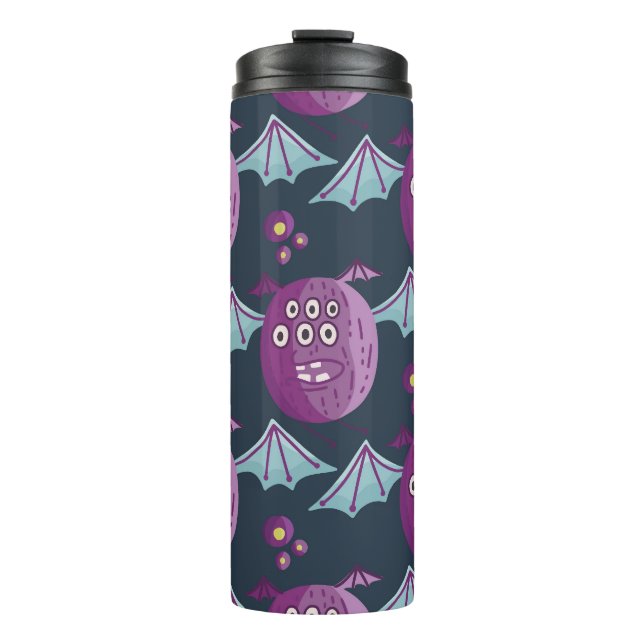 Monster Bats: Cute Cartoon Vintage Thermal Tumbler (Front)