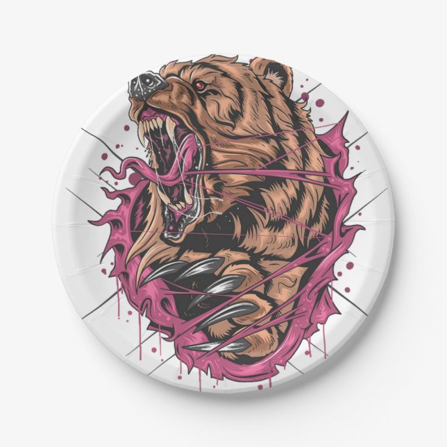 monster bear paper plate (Front)