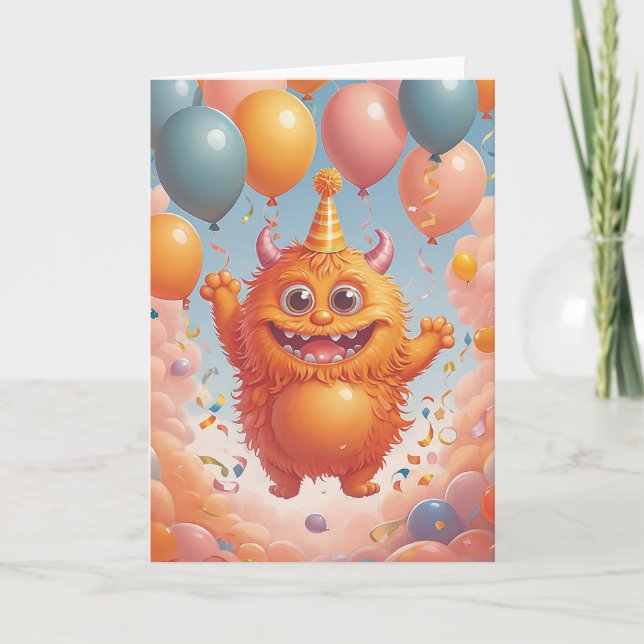 Monster Birthday Bash Card (Front)