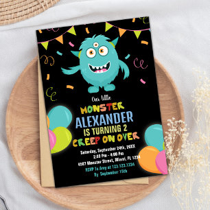 Monster Birthday Invitations Ballons
