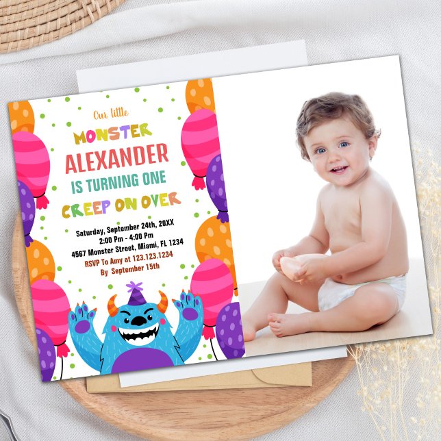 Monster Birthday Invitations Colour Ballons photo (Monster Birthday Invitations Colour Ballons photo)