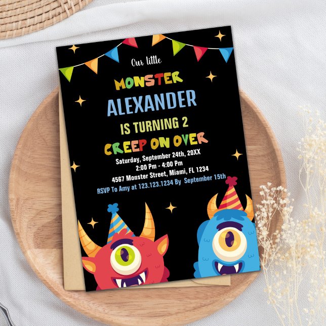 Monster Birthday Invitations Colour Flags (Monster Birthday Invitations Colour Flags)