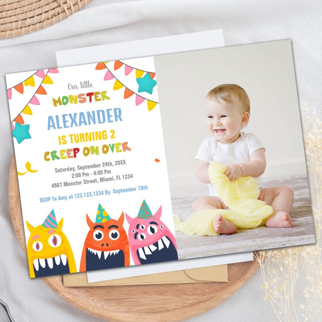 Monster Birthday Invitations Colour Flags photo (Monster Birthday Invitations Colour Flags photo)