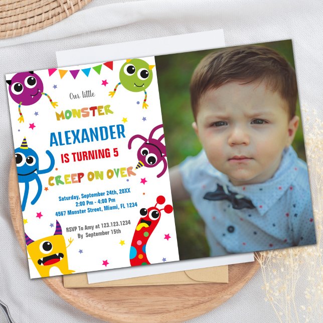Monster Birthday Invitations Colours photo (Monster Birthday Invitations Colours photo)