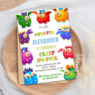 Monster Birthday Invitations, Fly Monsters Invitation