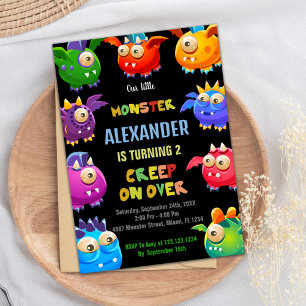 Monster Birthday Invitations, Fly Monsters Invitation