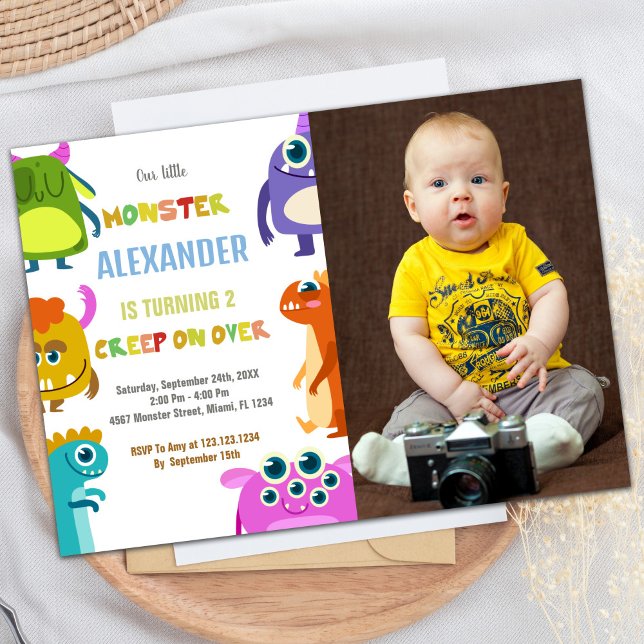 Monster Birthday Invitations with photo (Monster Birthday Invitations with photo)