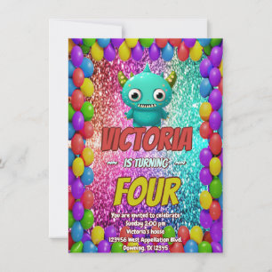 Monster birthday invite for kids