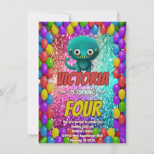 Monster birthday invite for kids