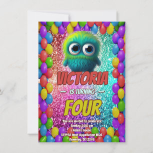 Monster birthday invite for kids