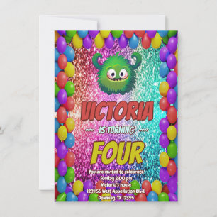 Monster birthday invite for kids