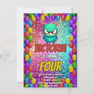 Monster birthday invite for kids