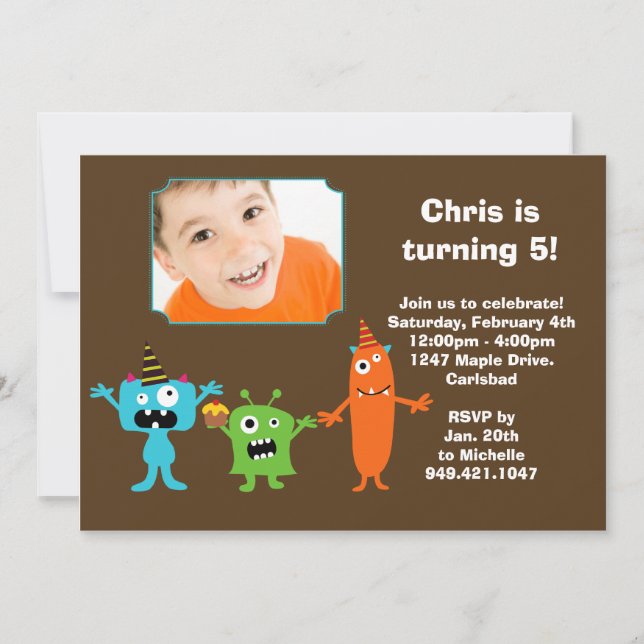 Monster Birthday Party Invitation (Front)