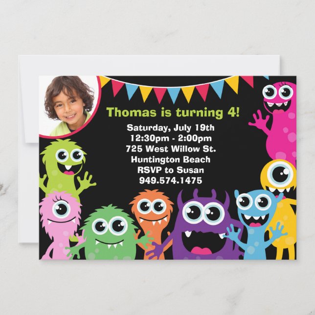 Monster Birthday Party Invitation (Front)