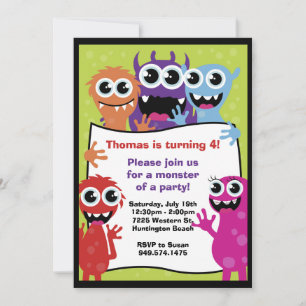 Monster Birthday Party Invitation