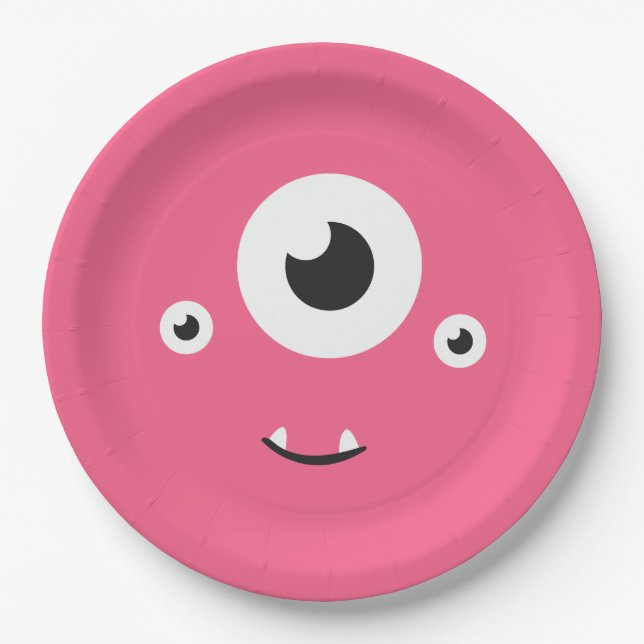 Monster Birthday Party Paper Plate (Front)