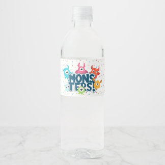 Monster Birthday Party Water Bottle Label