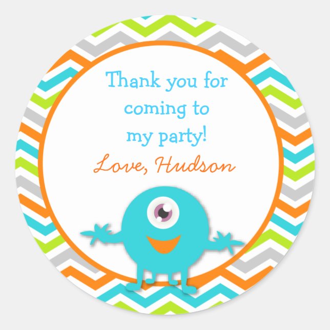 Monster Birthday Stickers (Front)