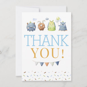 Monster Birthday Thank you card, Card