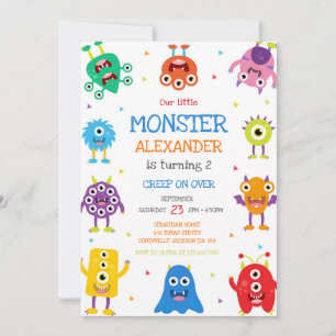 Monster Boy Birthday Invitation