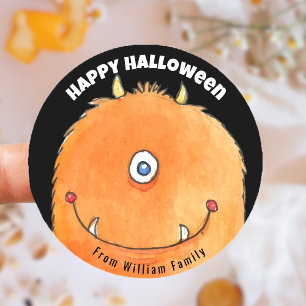 Monster Candy Happy Halloween Classic Round Sticker