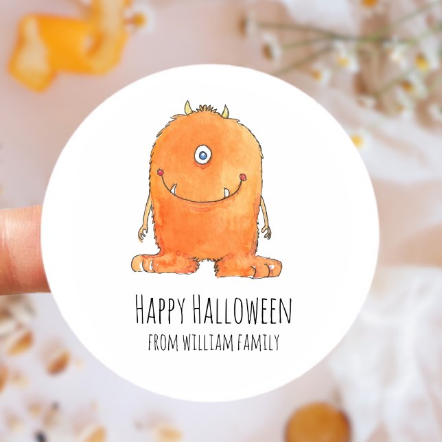 Monster Candy Happy Halloween  Classic Round Sticker (Monster Candy Happy Halloween Classic Round Sticker)