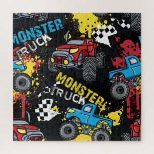 Monster Car: Abstract Childish Pattern Jigsaw Puzzle